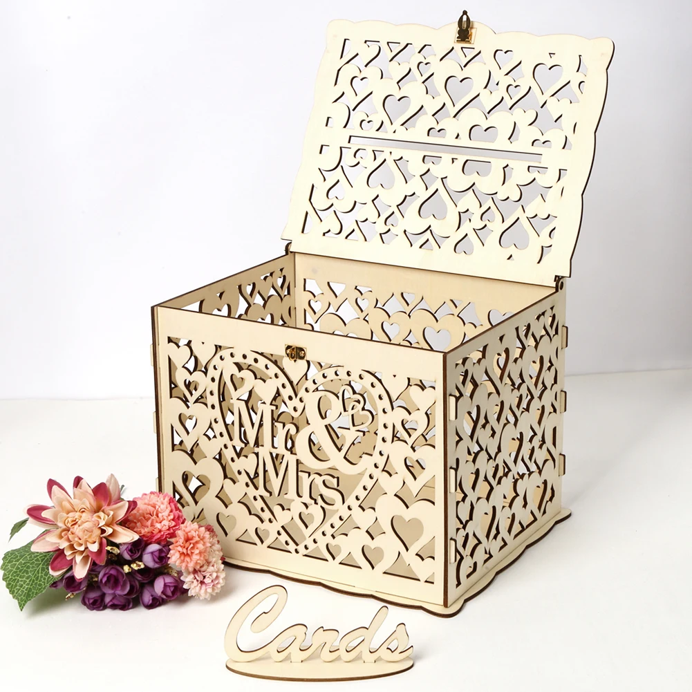 Wedding Card Box - Caja de madera para tarjetas de