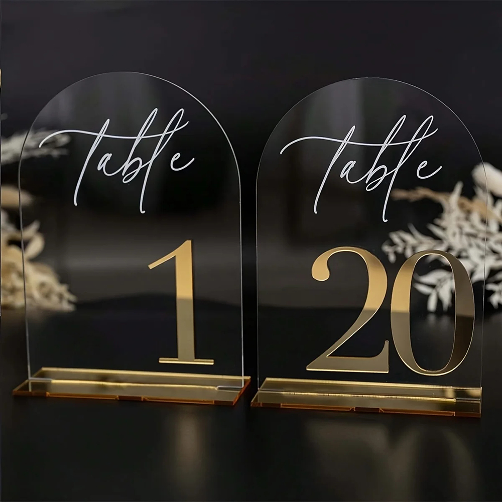 Table Number Gold - Números de mesa personalizados de acrílico