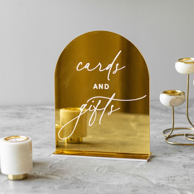 Table Number Gold - Juego de 4 letreros de boda,