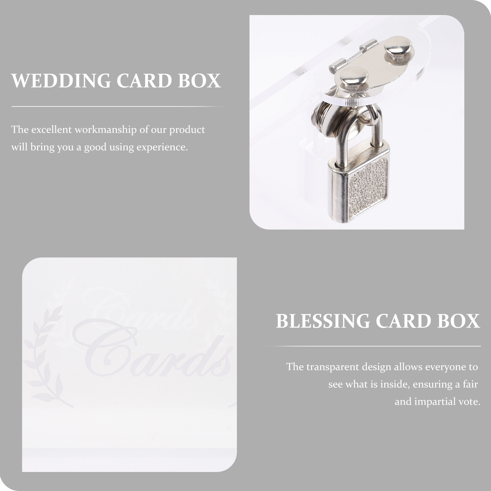 Wedding Card Box - Caja de Acrílico Transparente para Tarjetas