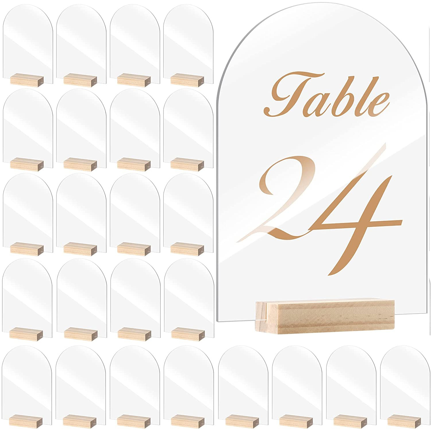 Juego de letreros acrílicos pa - Table Number Gold reseña y precio